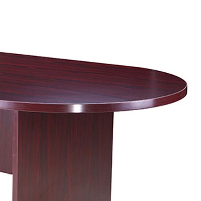 Mike 95 Inch Oval Conference Table with Panel Legs- Mahogany Red