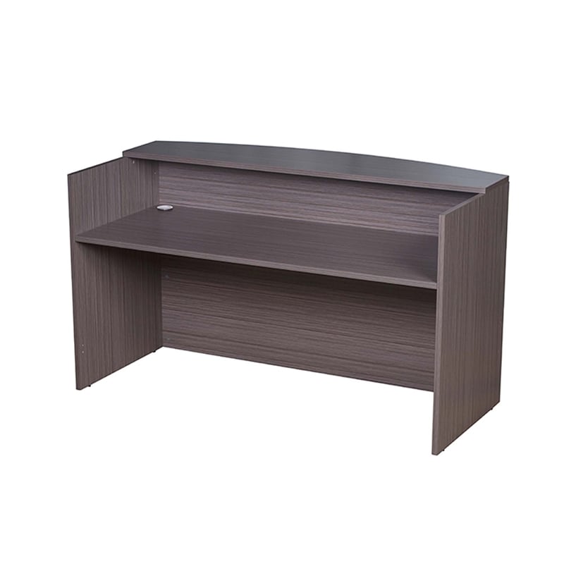 Jery Reception Desk- 71 Inch- Modesty Panel- Driftwood Smoke Gray