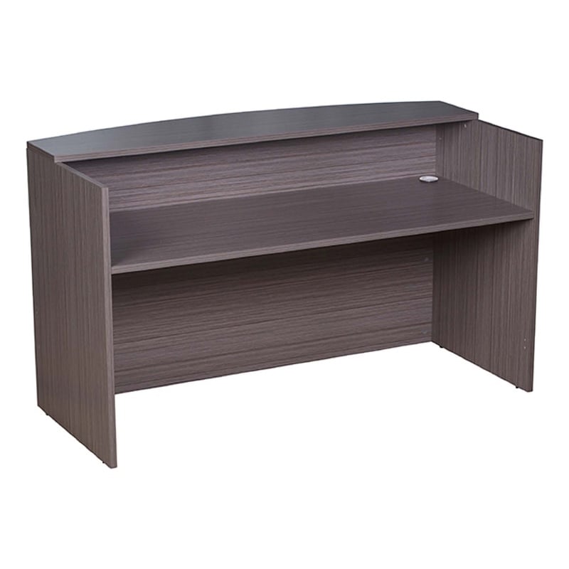 Jery Reception Desk- 71 Inch- Modesty Panel- Driftwood Smoke Gray