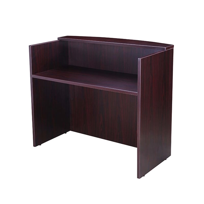 Jery Reception Desk- 71 Inch- Modesty Panel- Mahogany Red Melamine