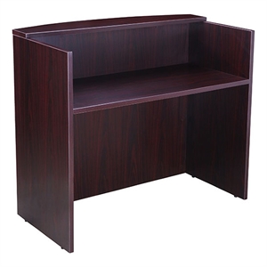 Jery Reception Desk- 71 Inch- Modesty Panel- Mahogany Red Melamine