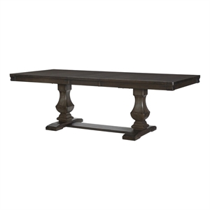 Kely Extendable Dining Table- 76-94 Inch Dark Brown Top- Trestle Base