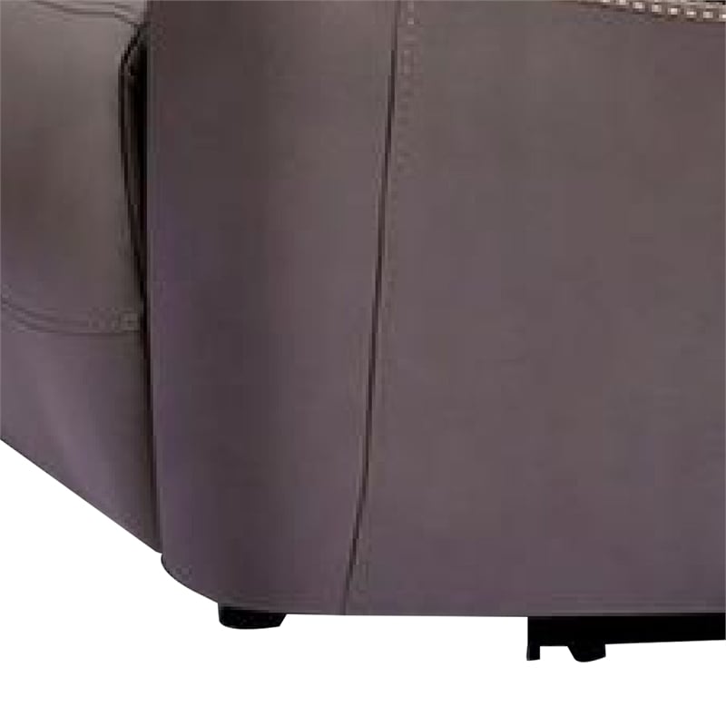 Akto Power Recliner Loveseat- Zero Gravity- Gray Faux Leather- 81 Inch