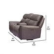 Akto Power Recliner Loveseat- Zero Gravity- Gray Faux Leather- 81 Inch
