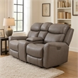 Akto Power Recliner Loveseat- Zero Gravity- Gray Faux Leather- 81 Inch