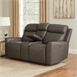 Akto Power Recliner Loveseat- Zero Gravity- Gray Faux Leather- 81 Inch