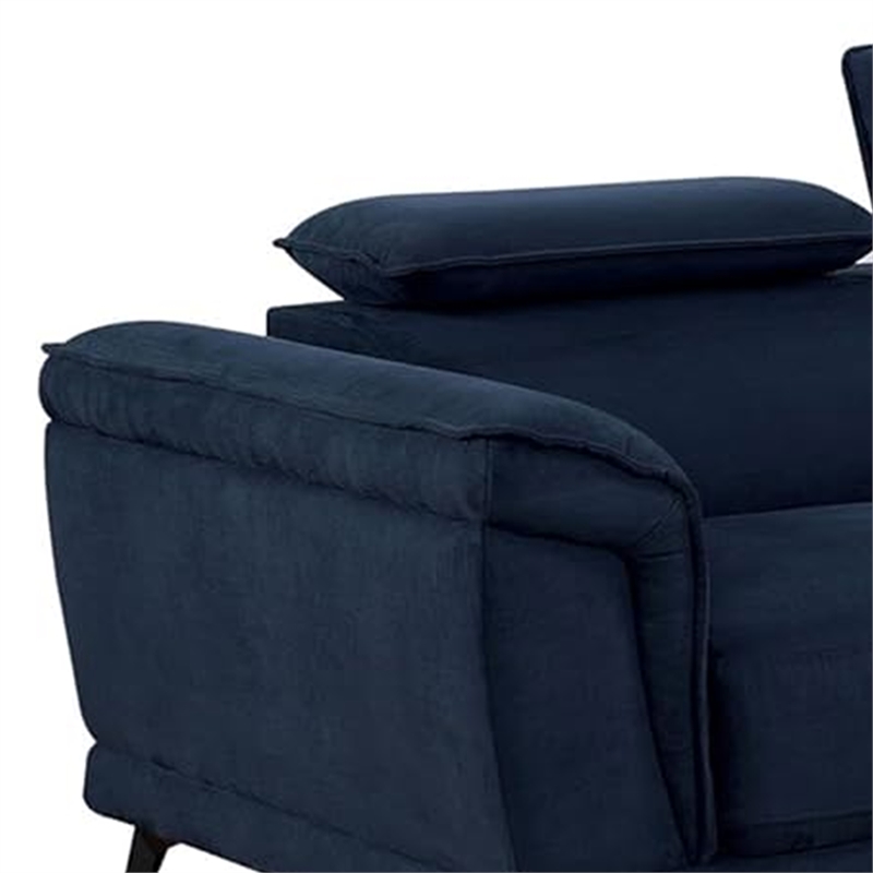 Panie Sectional Sofa- Adjustable Headrests- Navy Blue- 125 Inch