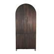 Xeny Arched Display Cabinet- 3 Shelves w 2 Doors- Gray Mahogany Wood