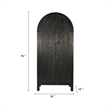 Dyz Arched Storage Cabinet- 2 Doors w Adjustable Shelves- Black Wood