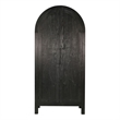 Dyz Arched Storage Cabinet- 2 Doors w Adjustable Shelves- Black Wood