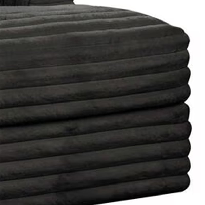 Voyo Oversize Chaise- Black Chenille- Track Arms w Cup Holders and USB- 64 Inch
