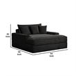 Voyo Oversize Chaise- Black Chenille- Track Arms w Cup Holders and USB- 64 Inch