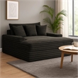 Voyo Oversize Chaise- Black Chenille- Track Arms w Cup Holders and USB- 64 Inch