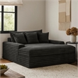 Voyo Oversize Chaise- Black Chenille- Track Arms w Cup Holders and USB- 64 Inch