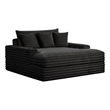 Voyo Oversize Chaise- Black Chenille- Track Arms w Cup Holders and USB- 64 Inch