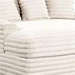 Voyo Oversize Chaise- White Chenille- Track Arms w Cup Holders and USB- 64 Inch