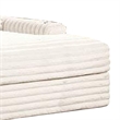 Voyo Oversize Chaise- White Chenille- Track Arms w Cup Holders and USB- 64 Inch