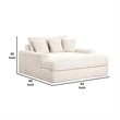 Voyo Oversize Chaise- White Chenille- Track Arms w Cup Holders and USB- 64 Inch