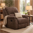 Heny Manual Glider Recliner Chair- Plush Dark Brown Pillow Top Arms