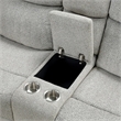 Becy Manual Reclining Loveseat w Console- 2 Cup Holders- Light Gray