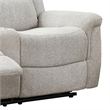 Becy Manual Reclining Loveseat w Console- 2 Cup Holders- Light Gray