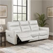 Becy Manual Reclining Loveseat w Console- 2 Cup Holders- Light Gray