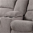 Cem Manual Reclining Loveseat- Pillow Tufted- Mocha Gray Chenille