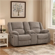 Cem Manual Reclining Loveseat- Pillow Tufted- Mocha Gray Chenille