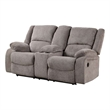 Cem Manual Reclining Loveseat- Pillow Tufted- Mocha Gray Chenille