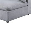 Nolan Armless Modular Chair with Square Frame- Light Gray Corduroy