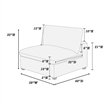 Nolan Armless Modular Chair with Square Frame- Light Gray Corduroy