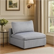 Nolan Armless Modular Chair with Square Frame- Light Gray Corduroy