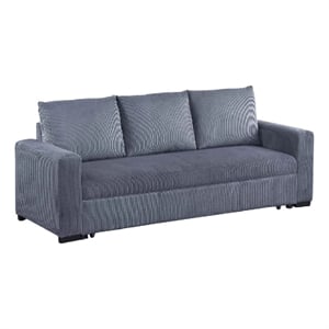 Redie Convertible Sofa with Pull-Out Bed- Dark Gray