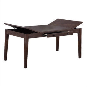 Sheryl Dining Table with Lift Top Hidden Storage- Walnut Brown