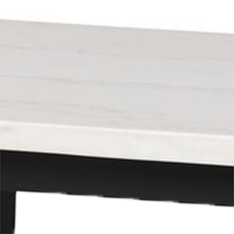Soa Dining Table- 54 Inch Square White Marble Top- Black Legs