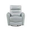 Temy Swivel Glider Manual Reclining Chair- Aqua Blue Top Grain Leather