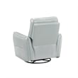 Temy Swivel Glider Manual Reclining Chair- Aqua Blue Top Grain Leather