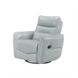 Temy Swivel Glider Manual Reclining Chair- Aqua Blue Top Grain Leather