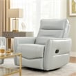 Temy Swivel Glider Manual Reclining Chair- Aqua Blue Top Grain Leather