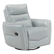 Temy Swivel Glider Manual Reclining Chair- Aqua Blue Top Grain Leather