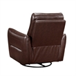 Temy Swivel Glider Manual Reclining Chair- Dark Brown Grain Leather