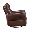 Temy Swivel Glider Manual Reclining Chair- Dark Brown Grain Leather