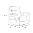 Temy Swivel Glider Manual Reclining Chair- Dark Blue Top Grain Leather
