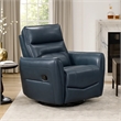 Temy Swivel Glider Manual Reclining Chair- Dark Blue Top Grain Leather