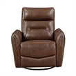 Temy Swivel Glider Manual Reclining Chair- Toffee Brown Grain Leather
