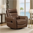 Temy Swivel Glider Manual Reclining Chair- Toffee Brown Grain Leather