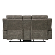 Diti Manual Reclining Loveseat w Console- Cupholders- Brown Microfiber