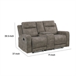 Diti Manual Reclining Loveseat w Console- Cupholders- Brown Microfiber