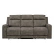 Diti Manual Reclining Sofa- 3 Seater- Soft Brown Polished Microfiber