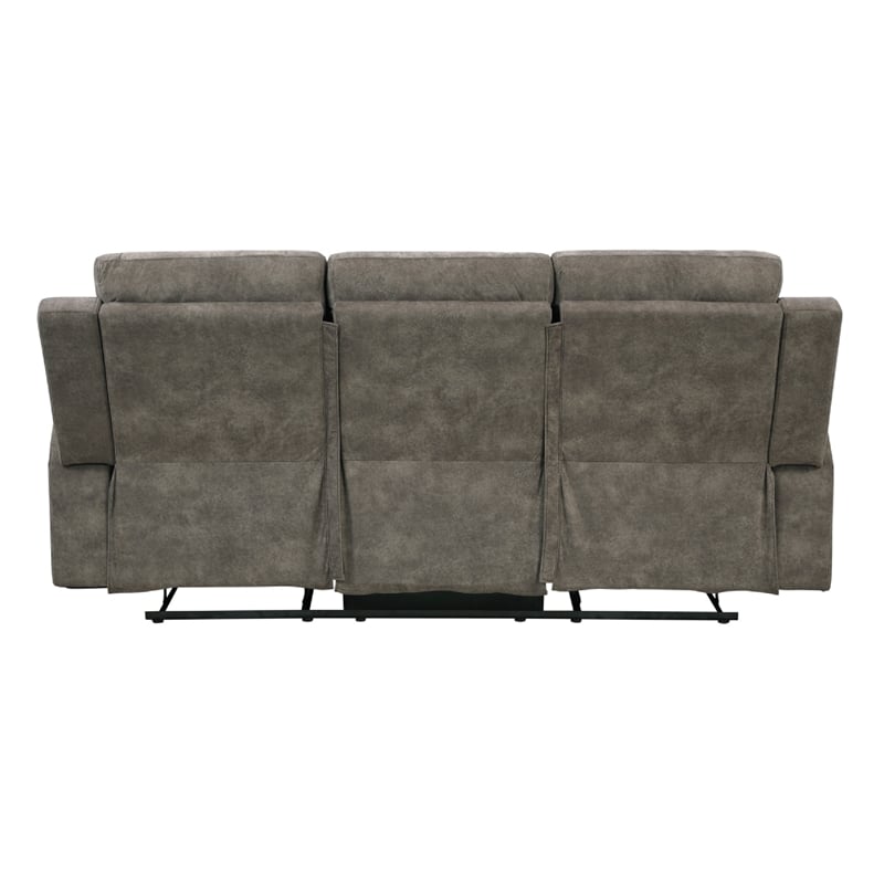 Diti Manual Reclining Sofa- 3 Seater- Soft Brown Polished Microfiber